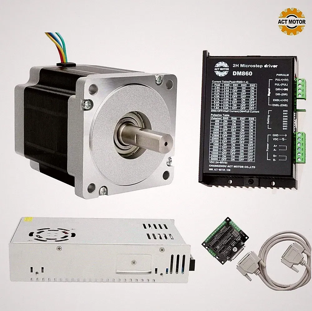 1Axis Stepper Motor Nema34 Stepper Motor 1090oz.in 4A&Driver DM860&Power CNC kit