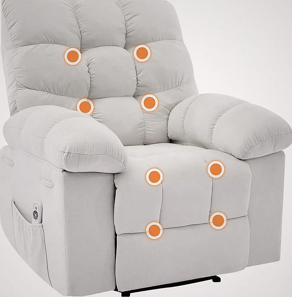 21.4" Wide Massage & Heat Recliner Chair with Lumbar Support for Living Room