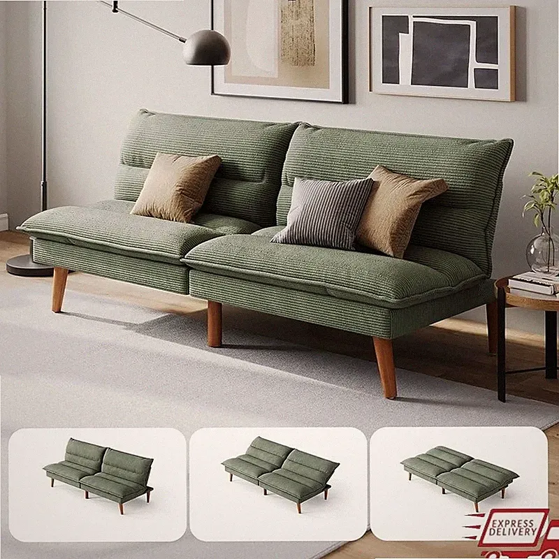 3-in-1 Futon Sofa Bed Adjustable Recliner Loveseat Durable Corduroy Comfort New