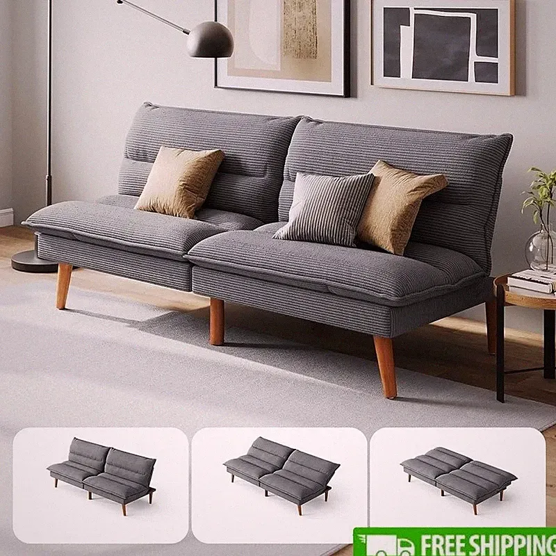 3-in-1 Futon Sofa Bed Loveseat Adjustable Recliner Guest Bed Corduroy Fabric New