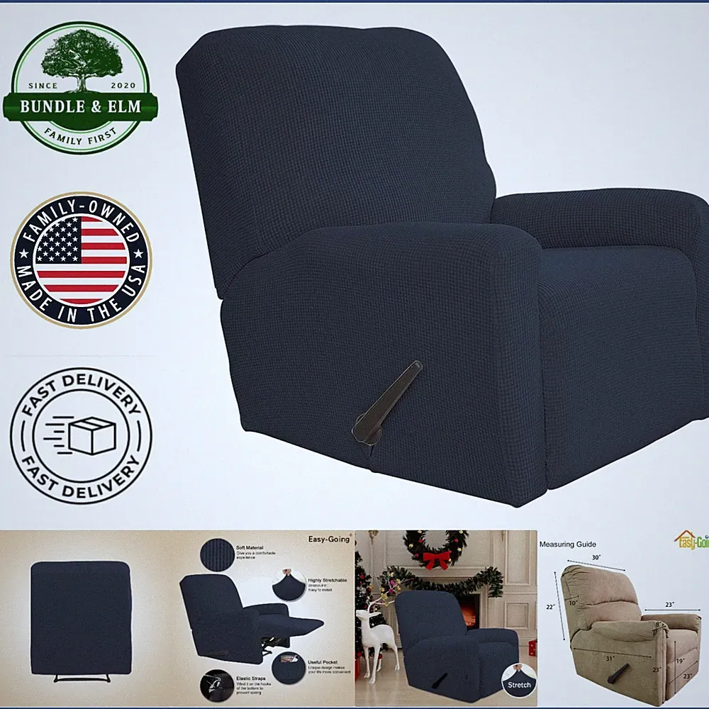 4-Piece Stretch Recliner Slipcover with Anti-Slip Design for Sofa and Love Seats