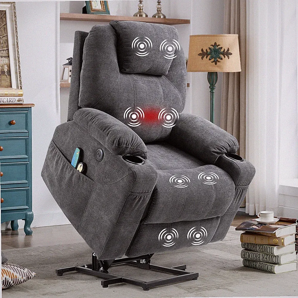 Electric Lift Recliner Chair with Heat Massage Power Lift Recliner for Elderly