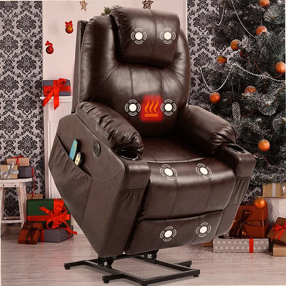 Electric Power Lift Recliner Chair for Elderly with Massage Heat Remote USB Port