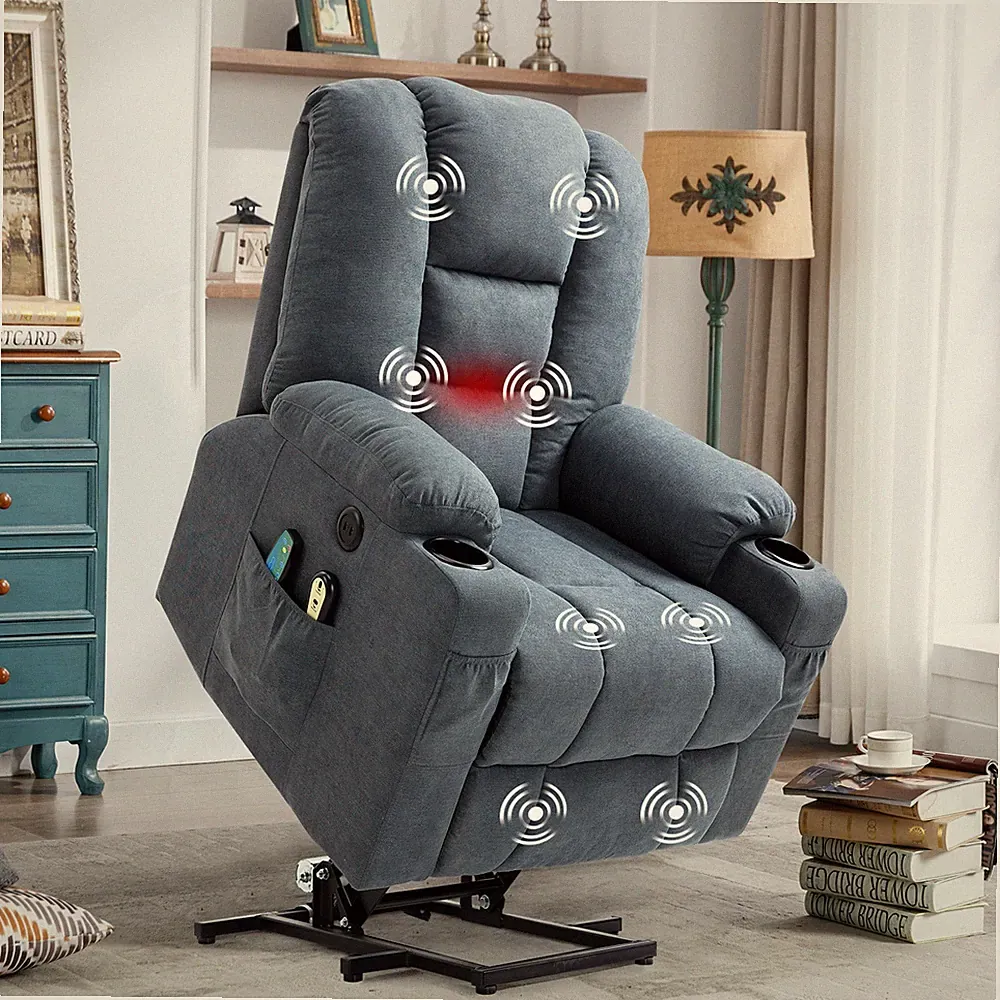 Electric Power Lift Recliner Chair with Massage Heat Reclining Sofa for Elderly