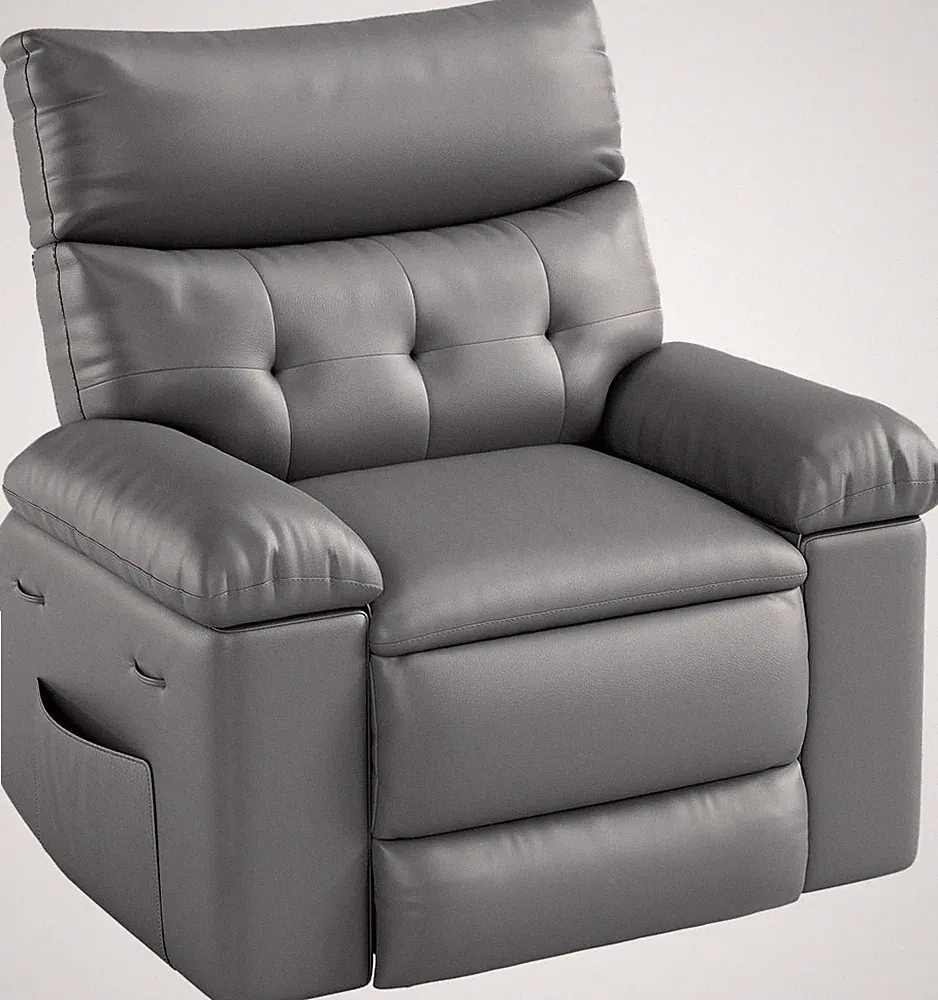 Grey Power Recliner Chair with Massage & Swivel, Perfect for Living Room