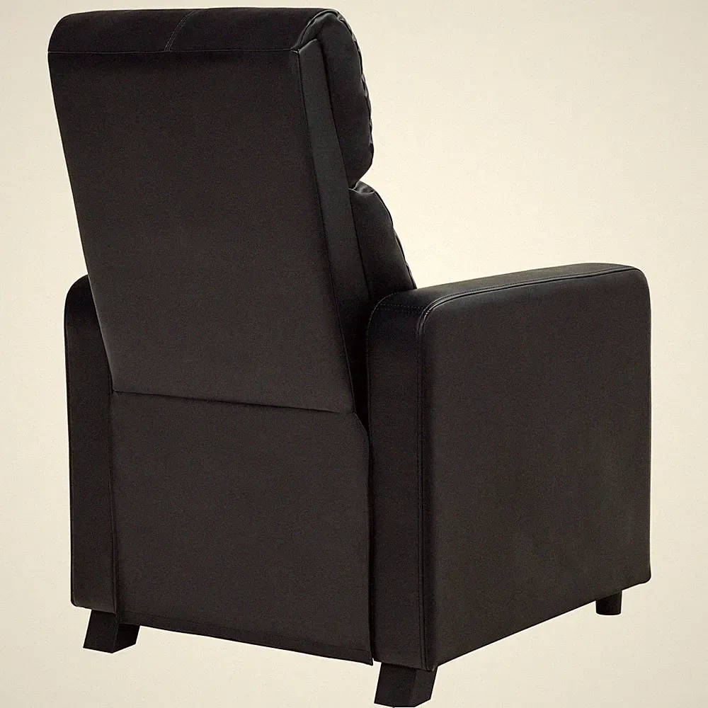 Toohey Upholstered Home Theater Push Back Recliner Black